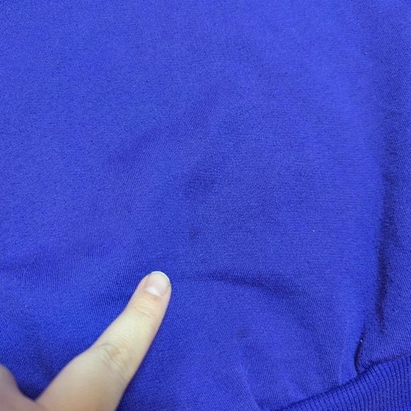 Vintage Lady Foot Locker Purple Silky Satin Accent 1/4 Zip Up Sweatshirt Sweater - Picture 4 of 10